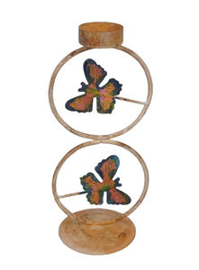 Bougeoir moderne en fer rouille Décoration intérieure et extérieure avec design de peinture pour les fêtes de Noël - Product Image 3