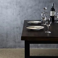 Ensemble de table à manger pliable moderne en fer pour hôtel et villa, mobilier métallique intérieur-extérieur, origine Vietnam, cuisine à prix réduit