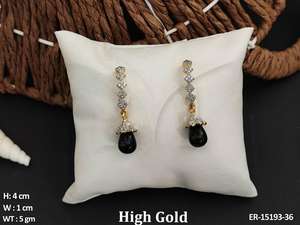 AD CZ Full Stone American Diamond Jewelry High Gold Polish Pendientes de estilo elegante - Product Image 2