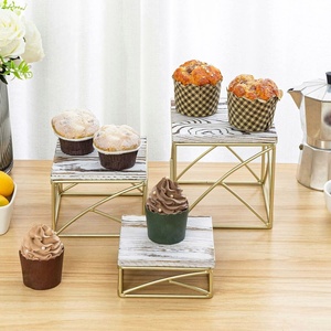 Top Sale Modern Rustic Wood with Metal Frame Dessert Display in Wholesale Price - Product Image 3