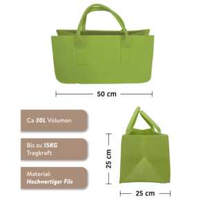 Sac de transport pour bois de chauffage en feutre réutilisable vert - Product Image 4