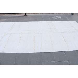 Alfombra Turca Vintage Grande de 5.5x11.6 pies, Alfombra de Lana Blanca - Product Image 2