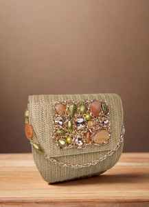 Bolso de mano de lujo con cuentas de piedra, hecho a mano, elegante bolso de noche para mujer, compradores al por mayor de la India, exportación - Product Image 2