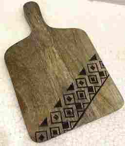 Luxury Carved <b>Wooden</b> Cheese Board - Japanese Wave Pattern Serving <b>Paddle</b> Premium Solid Wood Chopping Board for Home & Restaurant - Product Image 1