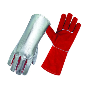 Guantes de soldadura de cuero dividido de vaca Guantes de seguridad de cuero genuino de piel de vaca largos Protección DE TRABAJO Soldadura industrial - Product Image 1