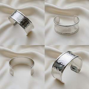 Women Elegant Open <b>Cuff</b> <b>Bracelet</b> Made from Brass <b>Silver</b> Plated with Designer Custom Engraved Jewelry Gift at Wholesale Price - Product Image 4