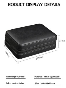 Accesorios de lujo personalizados para fumar, de madera, cuero Pu, accesorios para cigarros personalizados, humidificadores, estuche de cuero de viaje para cigarros - Product Image 4