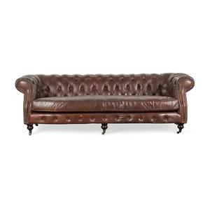 Hand Drafted Button Tufted 3 Seater Genuine Leather Sofa Classy Design for Home Living Room Office Guest Room Hotel Lounge - Product Image 2