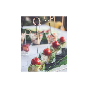 Juego de 100 piezas de nudos de pincho rizado de bambú natural 15 cm vajilla de fiesta y decoraciones de mesa - Product Image 2