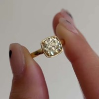 925 gümüş tektaş 1.50 CT eski mayın kesim orijinal mozanit elmas yüzük çerçeve seti eski avrupa kesim nişan yüzüğü