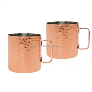 Tazze da caffè personalizzate tazza in ottone tazza in rame puro martellato al 100% di alta qualità Set di tazze Moscow Mule di WONDER OVERSEAS