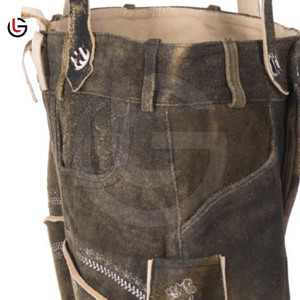 Shorts traditionnels bavarois de haute qualité pour hommes adultes en cuir de vache véritable avec fermeture boutonnée, séchage rapide - GLOBAL LEATHER Vente en gros - Product Image 5
