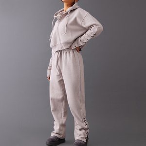 Custom Designer Fashion Plain Heavyweight Organic Cotton Fleece <b>Full</b> <b>Zip</b> <b>up</b> <b>Hoodie</b> for Women - Product Image 4