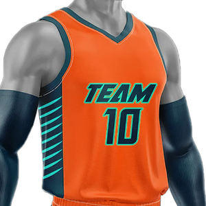Maillot de basket-ball personnalisé Kit d'équipe col en V Sublimation Premium imprimé 100% polyester séchage rapide respirant ensembles fabriqués au Pakistan - Product Image 2