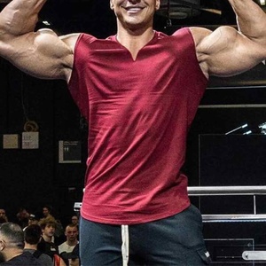 High Quality Quick Dry Breathable Eco-Friendly Spandex/Cotton 220g Fitness <b>Men's</b> Tank Tops <b>Singlet</b> Sports Gym - Product Image 6