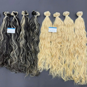 Extensions de cheveux naturels vierges vietnamiens de qualité supérieure pour salon, tissage double épaisseur, lots de mèches 613 Piano - Product Image 1