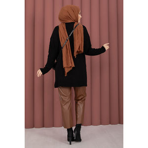 เสื้อสเวตเตอร์ถักลำลองลายบาคลาวาสีดำสำหรับฤดูใบไม้ร่วง - Product Image 5