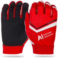 Guantes de Receptor de Fútbol Americano AREONE INDUSTRIES |   Empuñadura de Silicona con Logotipo del Equipo |   Par de modelos AI-2805 |   Hecho en Pakistán |   Personalizado