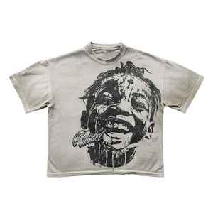 Camiseta personalizada LOGO DTG, camiseta desgastada para hombre, ropa de calle personalizada, camisetas Vintage de gran tamaño de alta calidad - Product Image 2