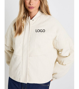 Chaqueta Bomber Resistente al Frío para Deportes al Aire Libre Otoño Invierno, Chaqueta de Béisbol Universitaria para Chicas con Cuello Alto y Logotipo Bordado - Product Image 4