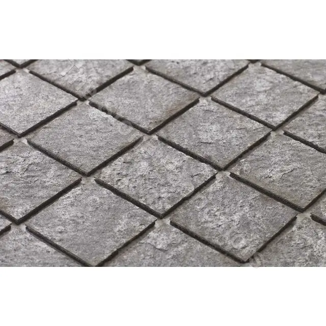 Azulejos de pared para decoración al aire libre, piedra de pizarra oxidada, mosaico de plata Natural gris, piedra de revestimiento de ahorro de tiempo