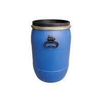 Fût en plastique bleu HDPE à ouverture supérieure de 220 litres (55 gallons) recyclable avec cerclage en fer