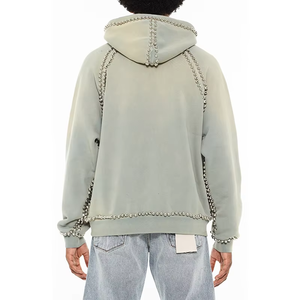 Sweat à capuche polaire unisexe 2026 personnalisé, coupe oversize, couleur unie, avec poche kangourou et cordon de serrage, 100 % coton, idéal pour l'hiver - Product Image 5