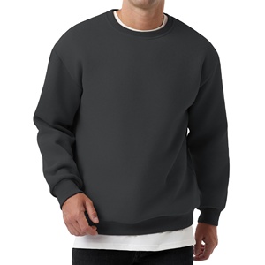 Custom Large Size Oversized Crew Neck Cotton Fleece Sweatshirts Drop Shoulder Trendy Customizable Logo Sweatshirt 2026 - Product Image 3