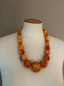 Beautiful <b>Vintage</b> Multi Color Resin Beads Long <b>Necklace</b> From India Handmade <b>Necklace</b> for Women and Girls - Product Image 3