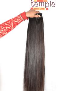 เครื่องต่อผมมนุษย์สีธรรมชาติแบบสองชั้นเครื่องทำแนวหนังกำพร้าแบบมัด100% อินเดีย - Product Image 4