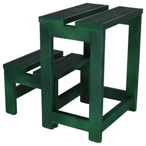 WELL HOME Sgabello a 2 gradini in legno con finitura verde 32x23x40 cm - Product Image 5