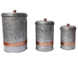 <b>Set</b> of 3 New Arrival Farmhouse Kitchen Storage Bread <b>Canister</b> Vintage Metal Storage <b>Canister</b> for Cookies - Product Image 1