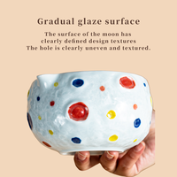 Ensemble de thé Matcha de style japonais Planet Ceramic, fouet à thé, support pour cuillère à Matcha, porte-cuillère à Matcha, bol à Matcha