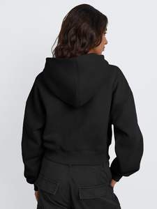 Femmes 2025 automne hiver sweat à capuche court décontracté Y2K tenues à manches longues sweats brodé Polyester coton à la mode - Product Image 3