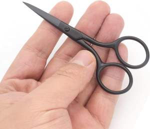 Ciseaux de travail à l'aiguille professionnels personnalisés pour le bricolage Ciseaux à broder enduits de poudre noire en acier inoxydable tranchant pour Tijeras Beauty - Product Image 5