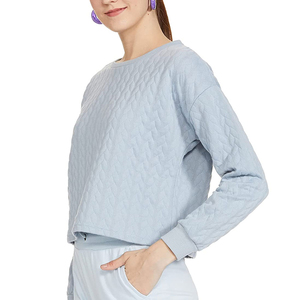 Sweat-shirt pour femme à manches longues, léger, de qualité supérieure, imprimé, automne-hiver, séchage rapide, col rond, 100% coton, doublé, OEM - Product Image 3