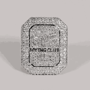 Bague cocktail en or 14 carats avec diamant de laboratoire pour homme, style unique et luxueux, coupe ronde, mariage et fête, style original - Product Image 1