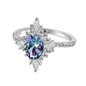 Jeulia Vintage Halo <b>Opal</b> Engagement <b>Ring</b> in Rhodium Plated Sterling Silver - Product Image 1