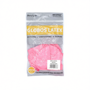Decotex <b>Latex</b> Balloons 45cm <b>Pink</b> 6pcs Bag Party Decoration - Product Image 2