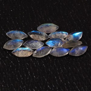 Labradorita Natural 7x14mm, Corte Marquesa, Facetada, Calibrada, Piedra Preciosa Suelta Certificada para Joyería, Proveedor Mayorista - Product Image 3