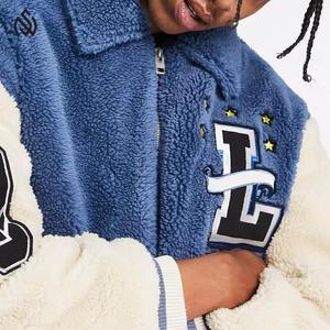 Wholesale High Quality Fleece <b>Jacket</b> Full Zipper <b>Sherpa</b> Fabric Custom Print <b>Men</b> Fleece winter <b>jacket</b> - Product Image 3