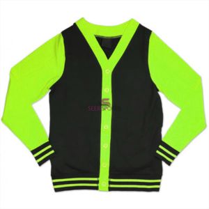 Custom Vintage College Letterman <b>Cardigan</b> Knitted Sweater Open-Front Embroidered Patch - Product Image 3