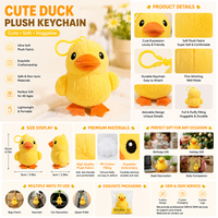 Collection de mini-figurines en peluche canard, porte-clés animaux mignons, pendentifs Kawaii, récompenses pour machines à griffes, prix de carnaval, articles promotionnels