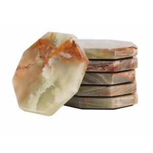 Posavasos modernos de mármol blanco, juego de 6 posavasos de piedra para soporte de bebidas, juego de posavasos de mármol para café, té y mesa de cocina - Product Image 3