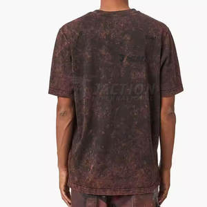 Último diseño de secado rápido para hombres, camiseta de lavado ácido, cómoda, de alta calidad, camiseta estampada holgada para hombres, camiseta de lavado ácido para hombres - Product Image 3