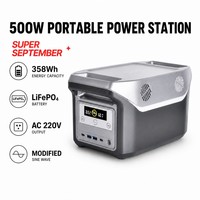 Station d'alimentation portable à batterie solaire, station de secours 500W 12.8V 28Ah, portable d'urgence avec poignée