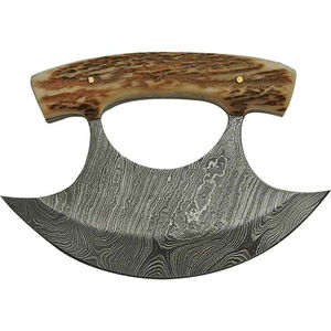 Cuchillo Ulu con Hoja de Acero Inoxidable Pulida y Afilada, Mango de Madera, para Diestros, Multiusos, Apto para Lavavajillas - Product Image 3