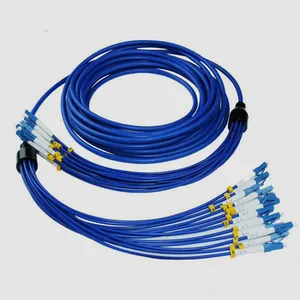 Outdoor Waterproof Armored Patch Cord Breakout Cable 4/6/8 /12 FC LC SC ST/UPC Connector Singlemode Fiber Optic Jumper Cable