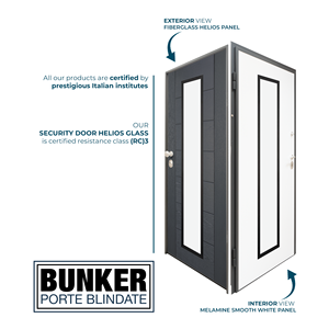 Puerta de seguridad con vidrio blindado y panel exterior de fibra de vidrio - Product Image 4