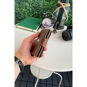 Lisbon-Cuero Genuino Protección RFID Mecanismo Antirrobo Tarjetero Marrón Cartera - Product Image 2